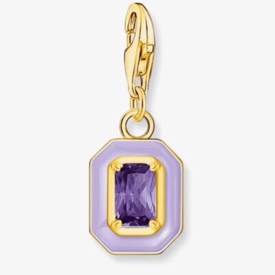 THOMAS SABO Gold Plated Violet Octagon Cold Enamel Charm 2034-565-13
