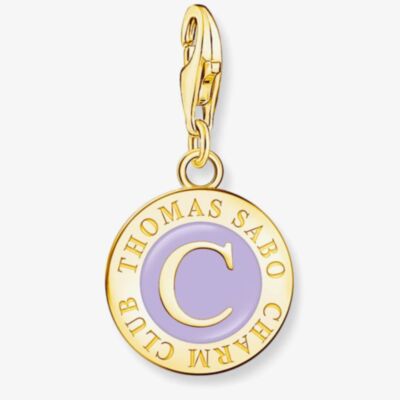 THOMAS SABO Gold Plated Charmista Coin Purple Member Charm 2105-427-13
