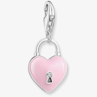 THOMAS SABO Pink Enamel Be Mine Heart Padlock Charm 2071-691-9