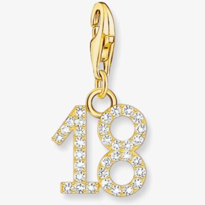 THOMAS SABO Gold Plated 18 Cubic Zirconia Charm 2139-414-39