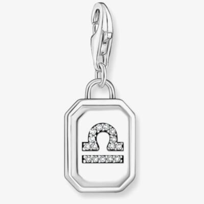 THOMAS SABO Silver Octagonal Cubic Zirconia Libra Charm 2141-643-21