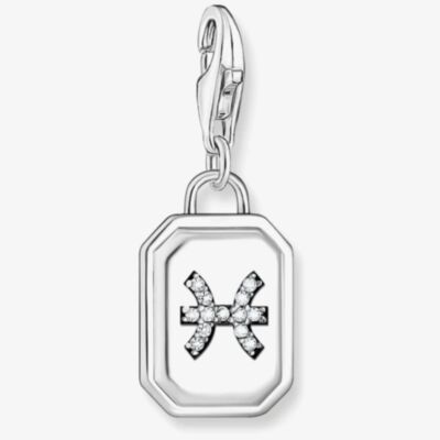 THOMAS SABO Silver Octagonal Cubic Zirconia Pisces Charm 2142-643-21
