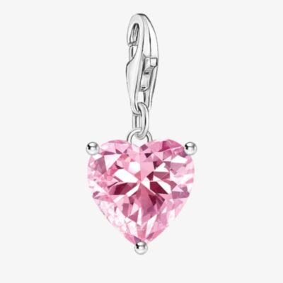 THOMAS SABO As We Love Silver Pink Cubic Zirconia Heart Dropper Charm 2205-051-9