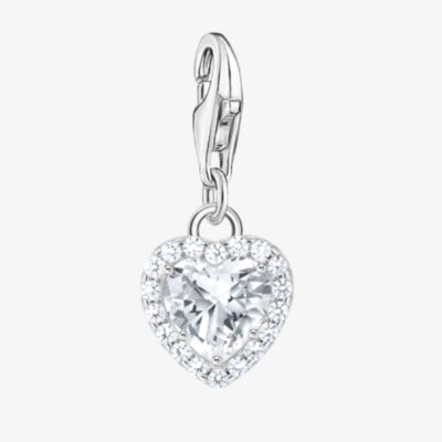 THOMAS SABO As We Love Silver Cubic Zirconia Heart Dropper Charm 2202-051-14