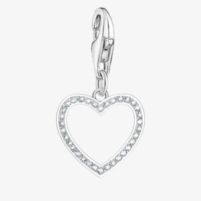 THOMAS SABO As We Love Silver Cubic Zirconia Open Heart Dropper Charm 2203-051-14