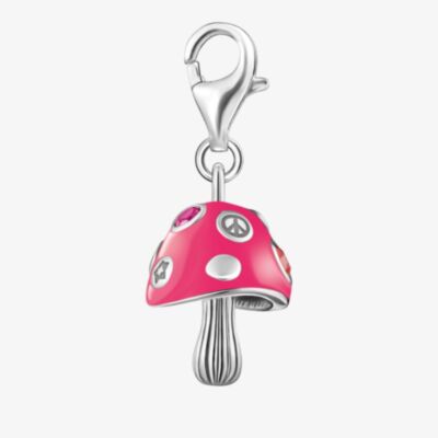 THOMAS SABO Ladies Silver Pink Enamel Multi Stone Mushroom Charm 2211-845-7