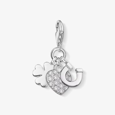 THOMAS SABO Sterling Silver Cubic Zirconia Good Luck Pendant Charm 0870-051-14