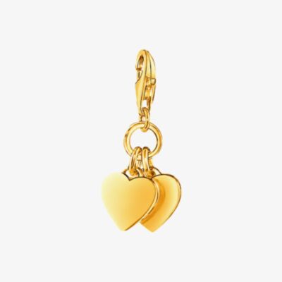 THOMAS SABO 18ct Yellow Gold Plated Two Hearts Pendant Charm 0836-M01-39