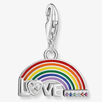 THOMAS SABO Silver & Multi-Stone Rainbow with Love Charm 1925-314-7