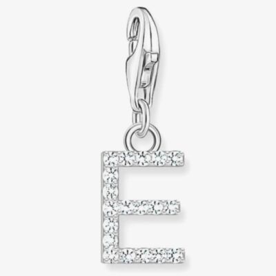 THOMAS SABO Silver Cubic Zirconia Letter E Charm 1945-051-14