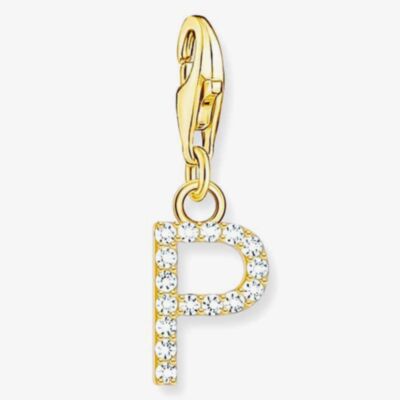 THOMAS SABO Gold Plated Cubic Zirconia Letter P Charm 1979-414-14