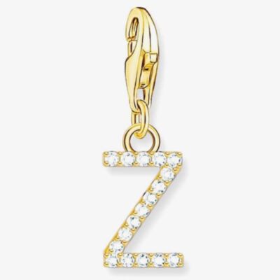 THOMAS SABO Gold Plated Cubic Zirconia Letter Z Charm 1989-414-14
