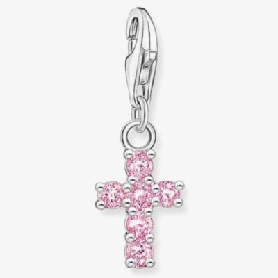 THOMAS SABO Silver Pink Cubic Zirconia Cross Charm 2032-051-9