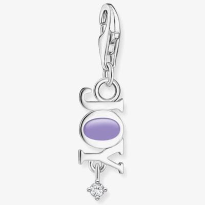 THOMAS SABO Silver Purple Cold Enamel JOY Charm 2008-041-13