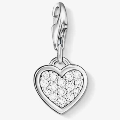 THOMAS SABO Silver Clear Cubic Zirconia Pave Heart Charm 0967-051-14