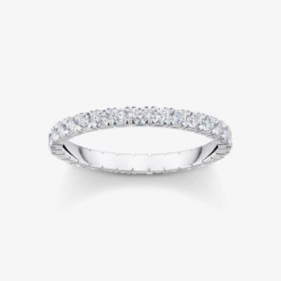 THOMAS SABO Sterling Silver Cubic Zirconia Delicate Pave Full Eternity Ring TR2467-051-14