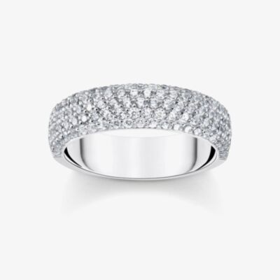 THOMAS SABO Sterling Silver Cubic Zirconia Half Eternity Ring TR2460-051-14
