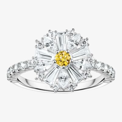 THOMAS SABO Ladies Silver Daisy Flower Cubic Zirconia Shoulder Set Ring TR2493-051-4