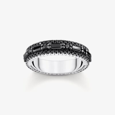 THOMAS SABO Sterling Silver Black Cubic Zirconia Ring TR2466-643-11