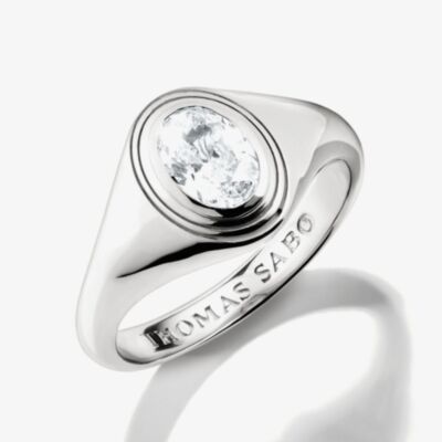 THOMAS SABO Bold Elegance Silver Oval Cubic Zirconia Ring TR2523-051-14