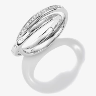 THOMAS SABO Together Sterling Silver Cubic Zirconia Crossover Ring TR2548-051-14
