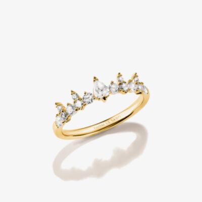 THOMAS SABO 18ct Yellow Gold Plated Cubic Zirconia Tiara Ring TR2552-M01-14