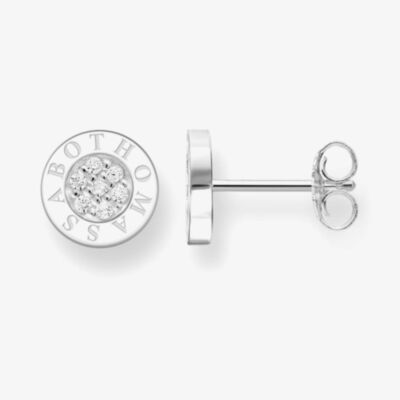 THOMAS SABO Round Cubic Zirconia Logo Stud Earrings