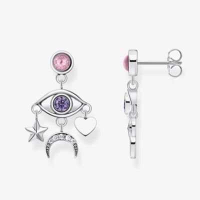 THOMAS SABO Silver Stylised Eye Dropper Earrings H2272-643-7
