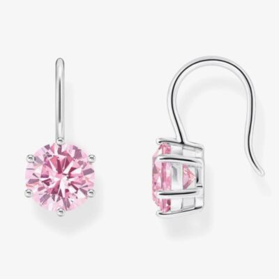 THOMAS SABO Silver & Pink Cubic Zirconia Earrings H2287-051-9