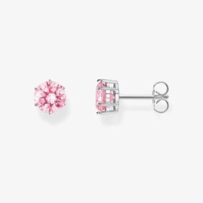 THOMAS SABO Sterling Silver Large Pink Zirconia Stud Earrings H2300-051-9