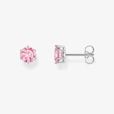 THOMAS SABO Sterling Silver Pink Zirconia Stud Earrings H2301-051-9
