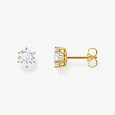 THOMAS SABO Gold Plated Zirconia Stud Earrings H2301-414-14