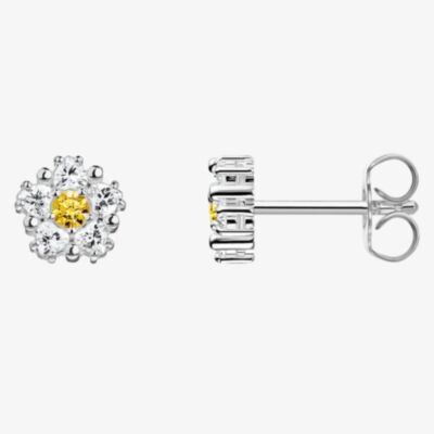 THOMAS SABO Silver Cubic Zirconia Daisy Flower Stud Earrings H2297-051-4