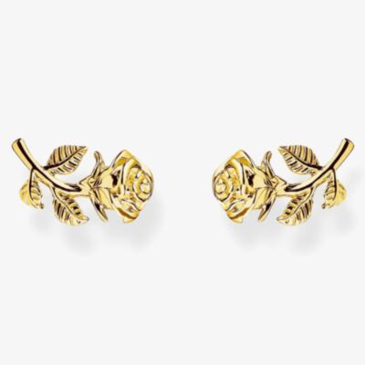 THOMAS SABO 18ct Gold Plated Rose Stud Earrings H2314-413-39
