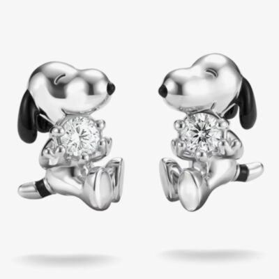THOMAS SABO Silver & Cubic Zirconia Peanuts Snoopy Stud Earrings H2348-691-14