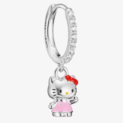 THOMAS SABO Hello Kitty Waving Charm & Cubic Zirconia Single Hoop Earring CR772-M06-7
