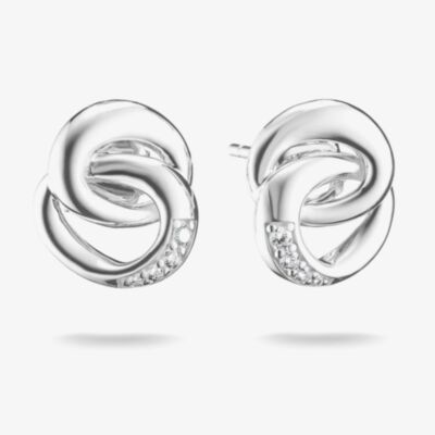THOMAS SABO Together Sterling Silver Cubic Zirconia Intertwined Stud Earrings H2352-051-14