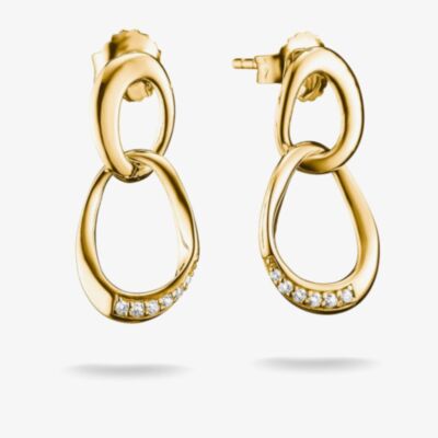 THOMAS SABO Together 18ct Yellow Gold Plated Cubic Zirconia Intertwined Earrings H2350-M01-14