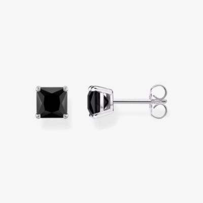 THOMAS SABO Sterling Silver Square Cut Black Onyx Stud Earrings H2174-024-11