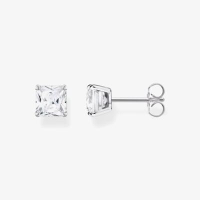 THOMAS SABO Sterling Silver Square Cut Cubic Zirconia Stud Earrings H2174-051-14