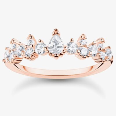 THOMAS SABO Rose Gold Plated Ice Crystal Ring TR415-416-14
