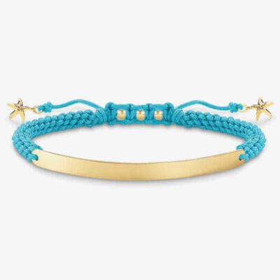 THOMAS SABO Ladies Blue Starfish Gold Plated Love Bridge Bracelet LBA0060-848-1-L19V