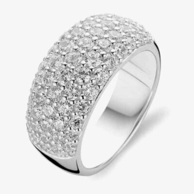 Ti Sento Ladies Silver Pave Set Cubic Zirconium Ring 1546ZI/56