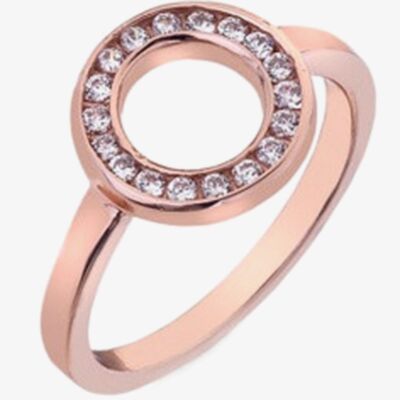 Hot Diamonds Emozioni Rose Gold Plated Saturno Ring ER002
