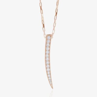Sif Jakobs Ladies Rose Gold-Plated 'Pila Grande' Graduated White Cubic Zirconia Pendant SJ-P1012-CZ(RG)/70