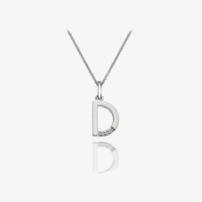 Hot Diamonds Love Letters Silver D Pendant Necklace DP404