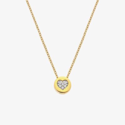 Hot Diamonds Golden Edit White Topaz Heart Necklace DP918