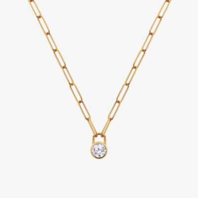 Hot Diamonds HD X GE Revolve 18ct Yellow Gold Plated White Topaz Necklace DN221