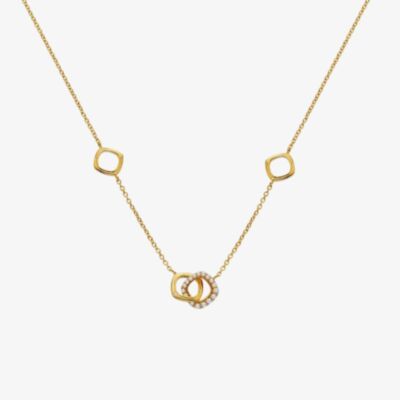 Hot Diamonds HD X GE Connected 18ct Gold Plated White Topaz Necklace DN223