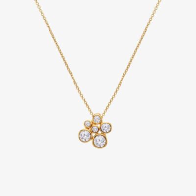 Hot Diamonds HD X GE Tender 18ct Gold Plated White Topaz Cluster Necklace DP1090
